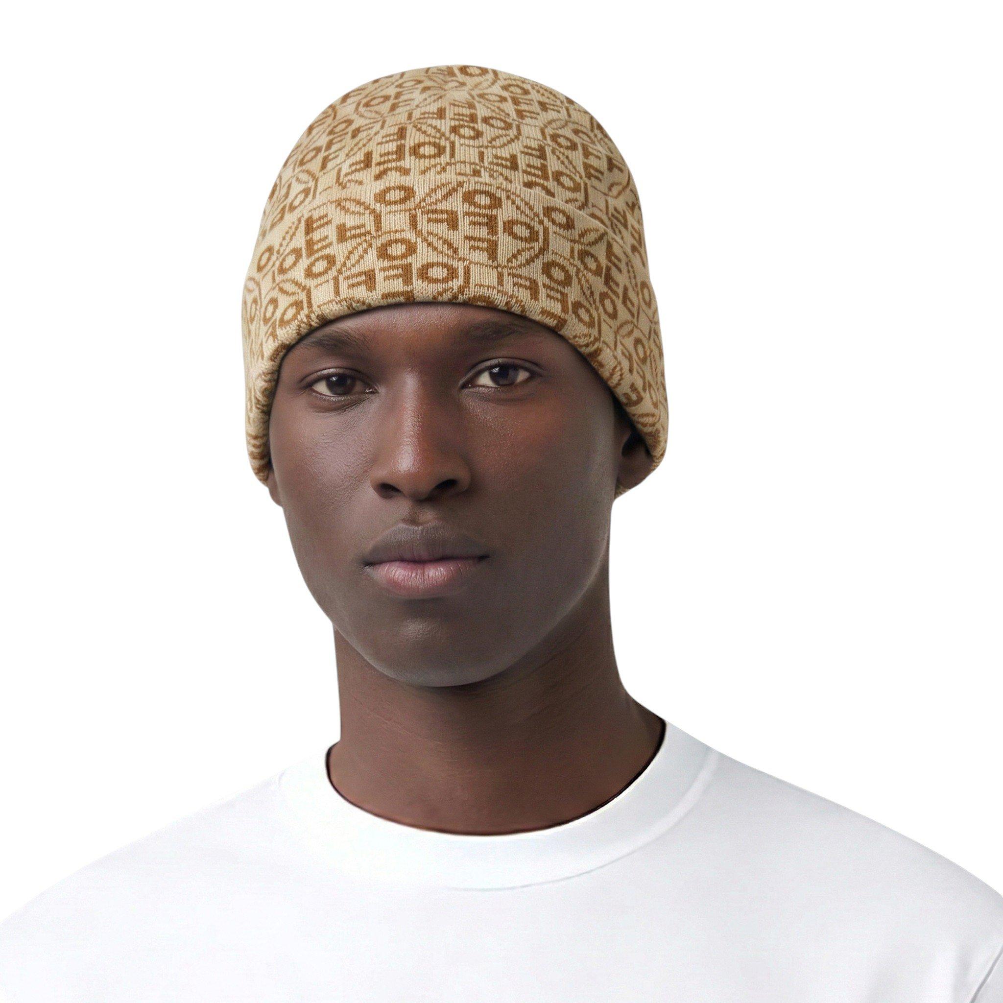 L/AB c/o Off-White Off Allover Jacquard Cuff Beanie - Brown - BROWN
